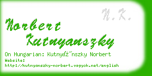 norbert kutnyanszky business card